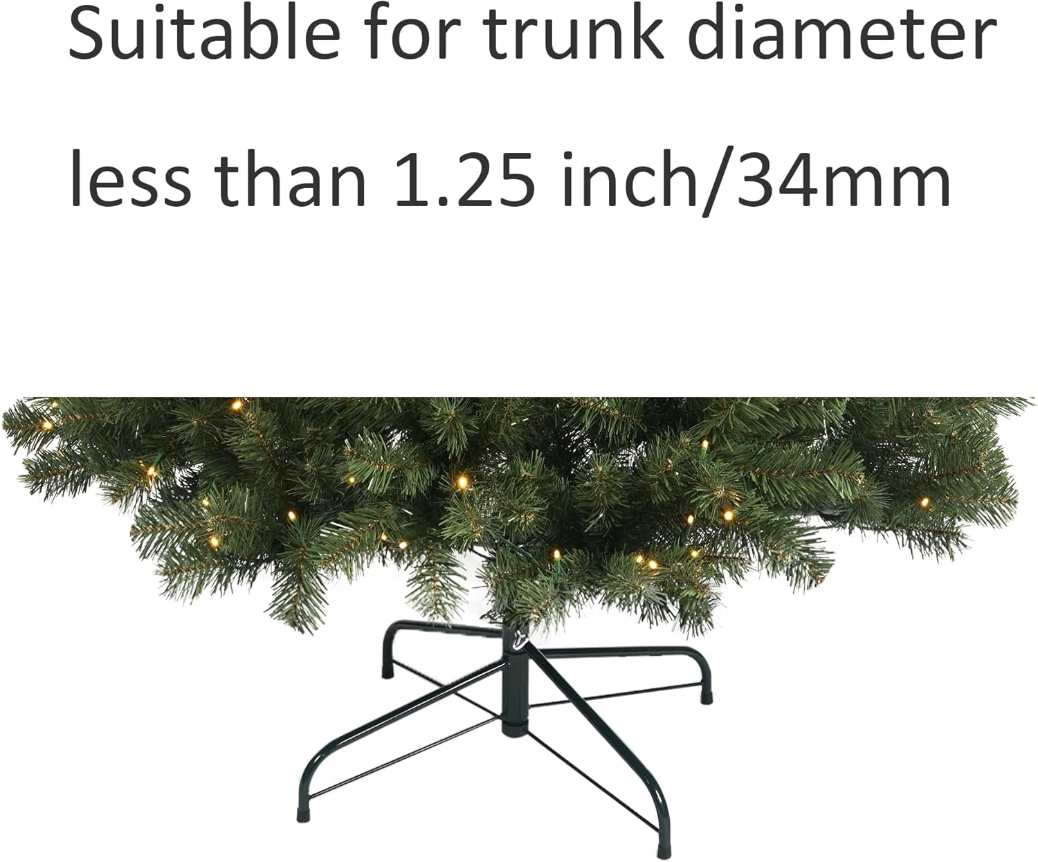 Metal Christmas Tree Stand 18 Inch Folding Xmas Tree Stand Base for 1-7.5 Ft, Replacement Tree Holder Fit Under 1.25 Inch 34mm Pole Xmas Tree
